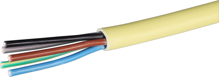 Câble FE05C jaune 5x2,5 mm2 Cca 3LNPE Une longueur