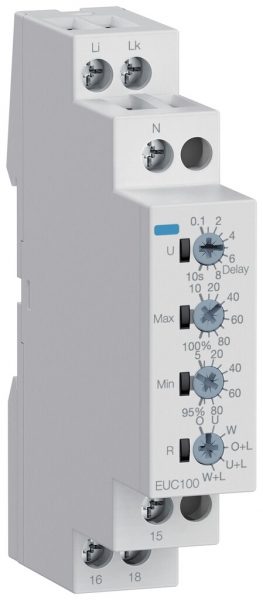 REG-Stromüberwachungsrelais Hager EUC100, 0.5…10A (1LN) 1W (5A/250V) 1TE 