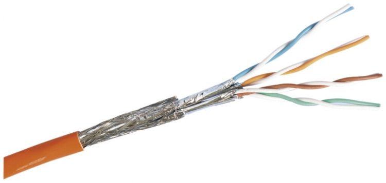 Câble d'installation R&M cat.7A S/FTP 4P 1500MHz AWG22 orange Dca 1000m Une longueur