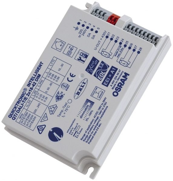 Ballast électronique Osram QTi DALI-T/E 2×18…42W/230…240V DIM 