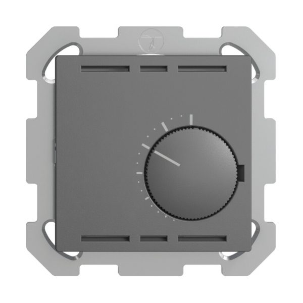 Thermostat d'ambiance ENC EDIZIOdue gris foncé, sans interrupteur 