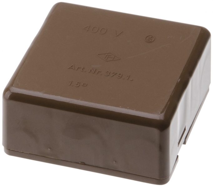 Boîte de dérivation AP th vide brun 66×66×30mm 