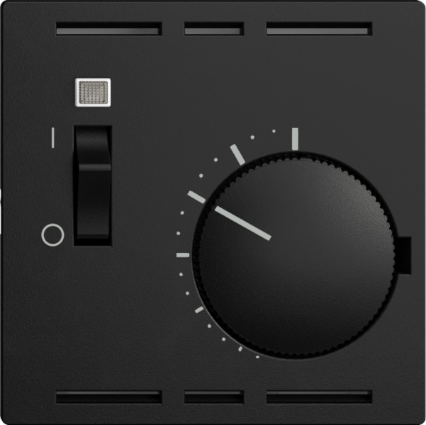 Thermostat d'ambiance ENC EDIZIOdue noir avec interrupteur 