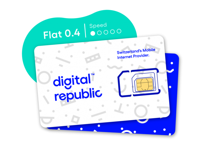 Digital Republic Flatrate 0.4 SIM 365 giorni 0.4 Mbits Download 0.2 Mbits Upload 