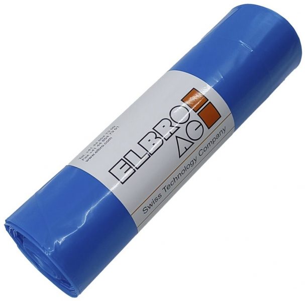 Sac à déchets ELBRO 120 litres 1100×700mm 50μm LDPE rouleau à 10 pièces bleu 