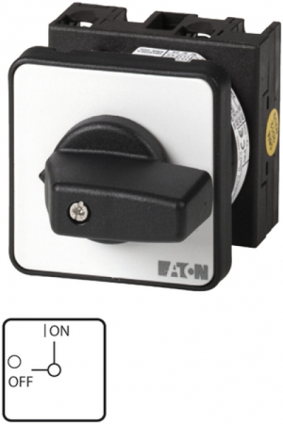 Interrupteur rotatif INC Eaton T0-1-8200/EZ, 20A/690V 1L, encastré centré, "0-1" 