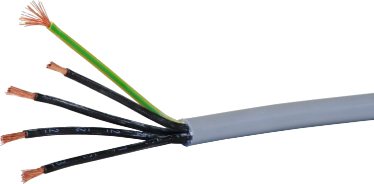 Câble de commande LiYY 5×2.5mm² numéroté gris Une longueur