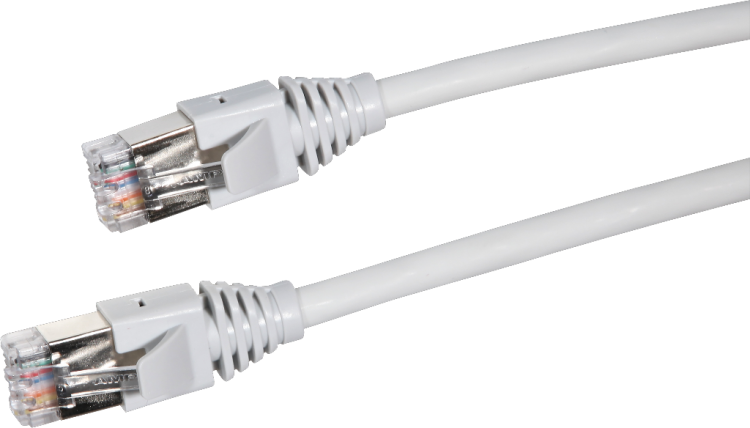 Câble de raccordement S-UTP 2RJ45 2m gris sans halog. 