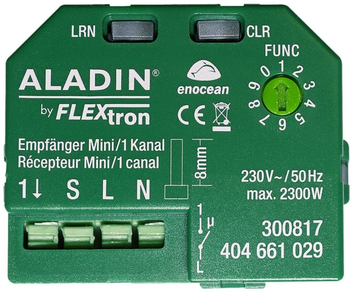 EB-RF-Schaltaktor ALADIN Mini 1-Kanal Tastereingang 230V/2300W 