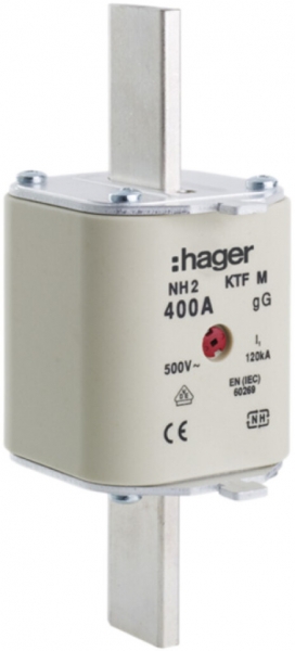 Fusible HPC Hager DIN2c 500VAC 63A gG/gL avertisseur double antirouille 