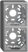 Kappe mit Grundplatte 2×54mm für Kombination FX vertikal/horizontal silver 