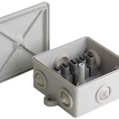 Boîte de dérivation AP Woertz 5×1.5mm² 80×80mm blanc 