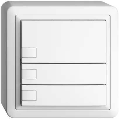 Poussoir AP KNX 3× EDIZIOdue blanc RGB sans LED 