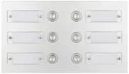 Plaque de sonnerie à boutons ESA, 2 rangées, 3 boutons au milieu, 210×120mm 