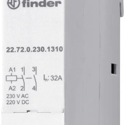 Contacteur AMD Finder 22.72, 2F 32A/24VUC AgNi, indicateur, 1UM 