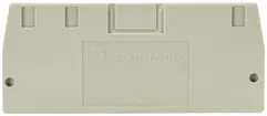 Paroi de fermeture Wieland AP, p.bornes de jonction WTP 1.5 D1/2…, 55.2mm gris 