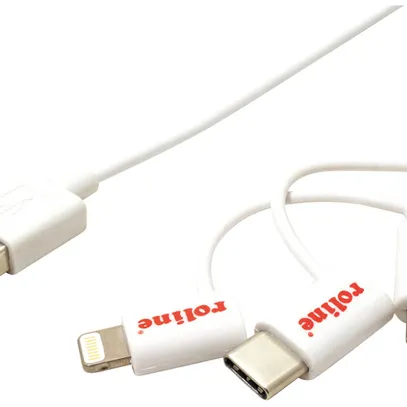 Cavo USB ROLINE USB-A/Micro-B (USB-C/Lightning) (USB 2.0) 480Mbit/s bianco 1m 