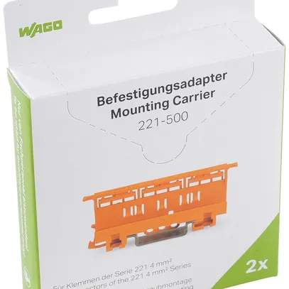 Adaptateur de fixation WAGO 221-500 en blister 2 pièces max.4mm² TH-35 orange 