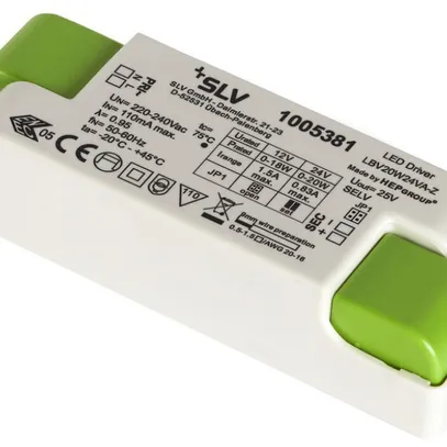 Convertisseur LED SLV LBV20W24VA-Z UNI, 20W 12/24VDC max. 830/1500mA 