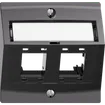Kit montaggio EDIZIOdue, con cappa di uscita obliqua, per 2×RJ45, grigio scuro 