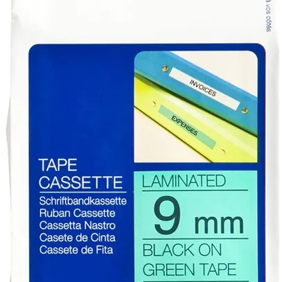 Schriftbandkassette Brother TZe-721 9mm×8m, grün-schwarz 