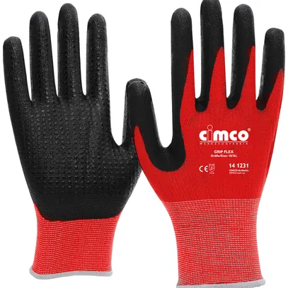 Gants de travail CIMCO Grip Flex taille 10/XL noir/rouge 