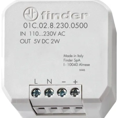 Alimentazione INS Finder 01C.02, per smart BLISS2, IN: 110…230VAC, OUT: 5VDC/2W 