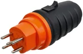 Spina Steffen T15 IP55 10A 400V, antracite/arancione 