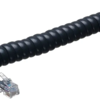 Câble spiralé FCC 4L 1.1…4.5m noir, 2×fiche FCC(RJ11) 