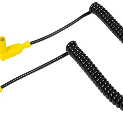 Câble spiralé ELBRO, 60cm, avec fiche de sécurité 4mm, jaune 