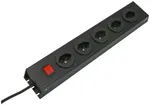 Steckdosenleiste MH 5×T13 PowerLine, Td 3×1mm², 1.5m, schwarz 