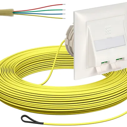 Boîte de déroulement de câble FTTH kit ENC, 2×LC-DX, 2.3mm, 60m, jaune, dca 