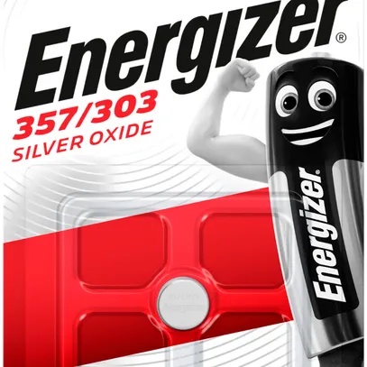 Pile bouton Energizer oxyde d'argent SR44, 357/303 1.55V blister à 1pièce 