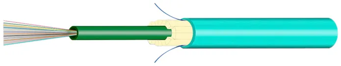 Kabel FO Universal H-LINE Dca 12×G50/125 OM3 Ø7.5mm 3000N türkis 