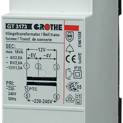 Transfo de sonnerie Grothe GT 3182 8/12/24V gris clair 