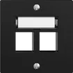 Kit de montage EDIZIOdue F, sortie droite, pour 2×Keystone, noir 