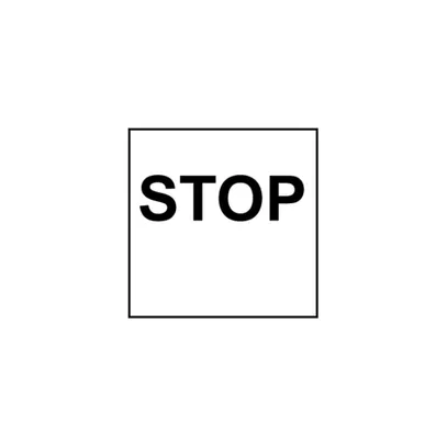 Feuille pos.symbol 'STOP' EDIZIOdue noir 42×42 pour lampe LED 