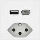 USB-Ladesteckdose EDIZIO.liv SNAPFIX® USB A+C/T13 3A 230VAC ws 