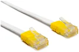Câble patch RJ45 Ceconet, cat.6 UTP, plat, codé jaune, câble blanc, 10m 