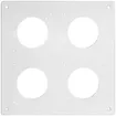 Plaque de montage ENC 2×2 Feller NEVO, pour combinaison, avec 4×NUP, blanc 