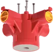 Tassello per lampada MT Crallo-Star Ø60×85mm, s.anello di mont., 4×M20/M25 rosso 