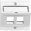 Kit montaggio EDIZIOdue F, con cappa di uscita obliqua, per 2×Keystone, bianco 