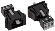 Buchse WAGO 3L 0.25…1.5mm² schwarz Codierung A 16A 250V Snap-In 