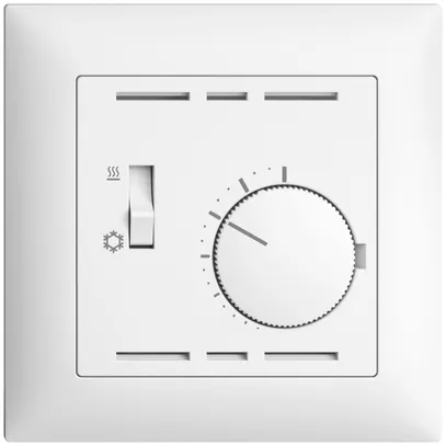 Thermostat ENC EDIZIOdue, a.interrupteur chauff./refr., 88×88mm, blanc 