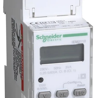 Compteur d'énergie AMD Schneider Electric iEM2110 1P 63A Plus MID 
