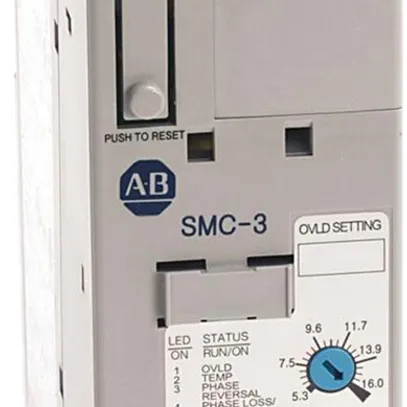 Starter progressivo AB SMC-3 150-C37NBD (12.3…37A), 100…240VAC, 18.5kW, bypass 