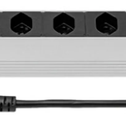 Prise multiple STEBA ALU MODULAR 19" 1UH 15×T13, avec câble 3m T12, 10A noir 