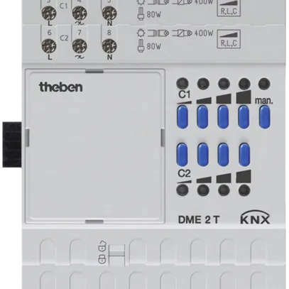 REG-KNX-Dimmaktor Theben 2×400W, Erweiterungsmodul 