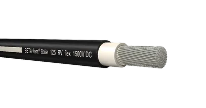 Câble solaire 1x6mm2 noir, codé blanc BETAflam 125 RV flex 1500 V DC, Dca Une longueur