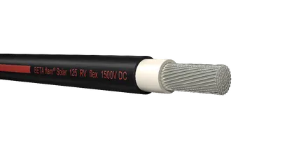 Câble solaire 1x4mm2 noir, codé rouge BETAflam 125 RV flex 1500 V DC, Dca 